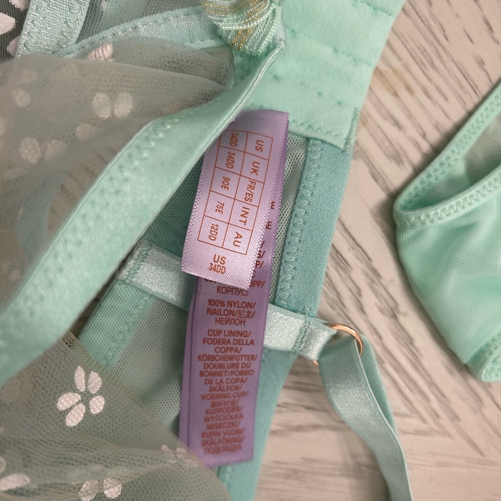 FENTY By RIHANNA Mint Green Floral Lingerie Set - Picture 9 of 10